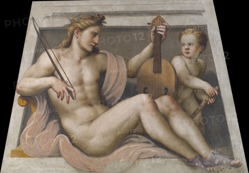 Apollo with cupid.