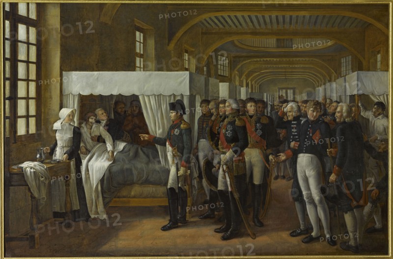 Napoleon I visiting the infirmary of Les Invalides, February 11, 1808.