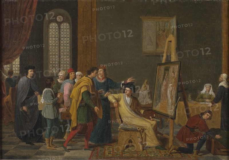 Antonello da Messina in the studio of Jan van Eyck.