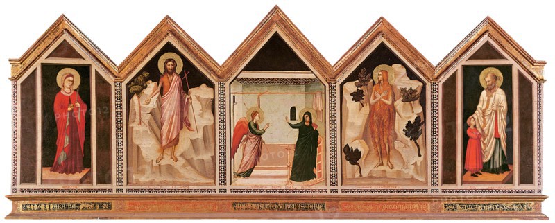 The Annunciationwith Saints Reparata, John the Baptist, Mary Magdalene and Nicholas. From the Polypt