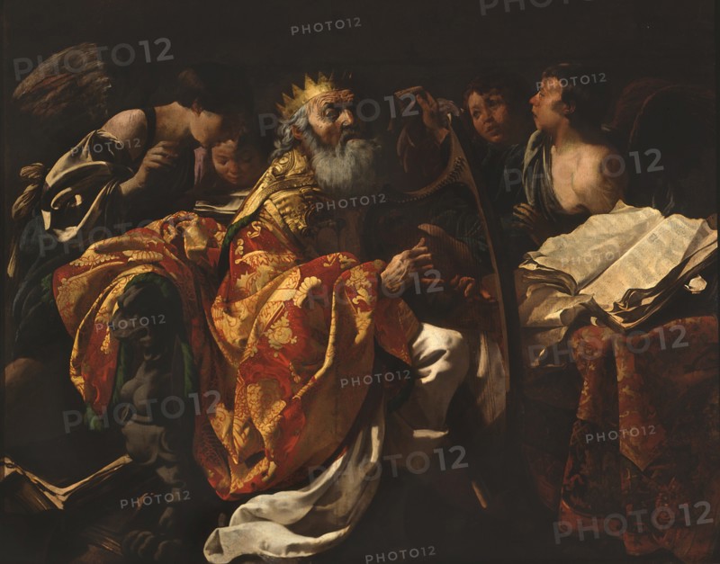King David playing his harp.