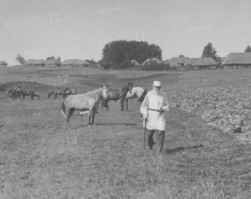 Count Lev Nikolayevich Tolstoy walking.