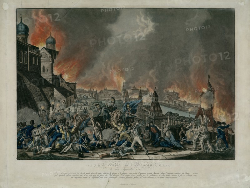 Fire of Moscow on 15th September 1812 (The French in Moscow).