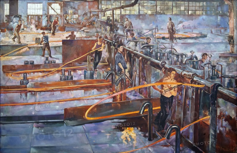 The hot rolling workshop of the Red Nail Maker's Factory in Leningrad.