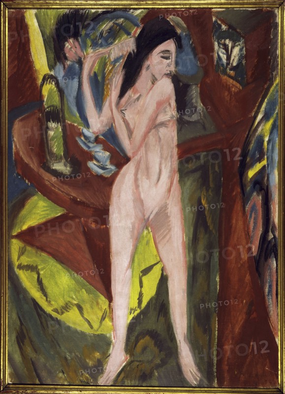 Nude from the Back with Mirror and Man.