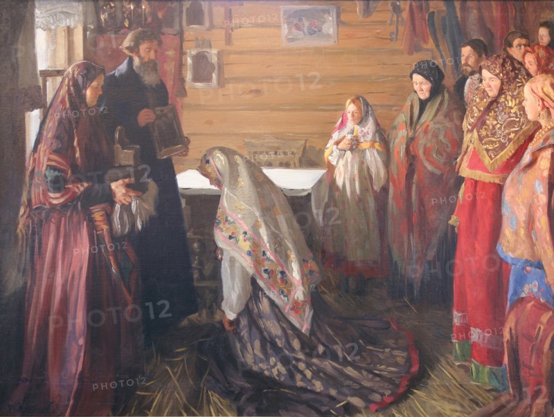 The old rite of blessing the bride in Murom.