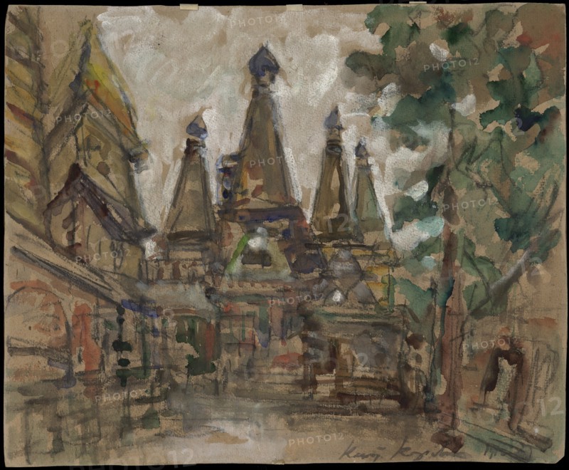 Stage design for the opera The Tsar's Bride by N. Rimsky-Korsakov.