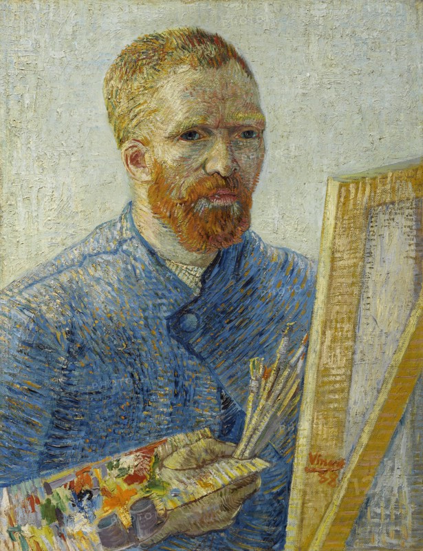 Self-portrait at the easel.