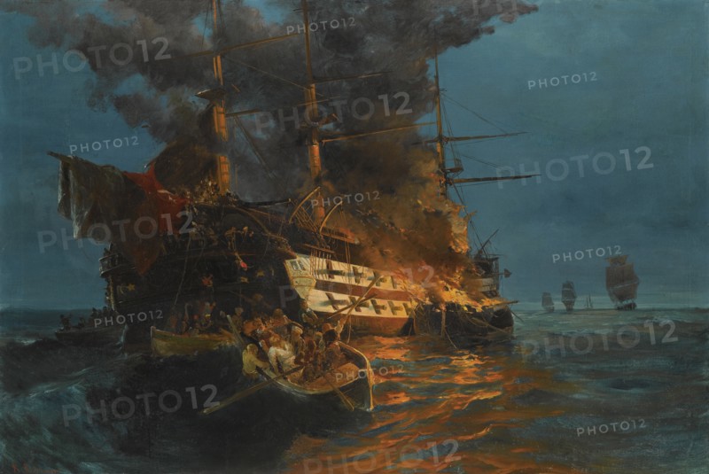 The Burning of the Ottoman frigate.