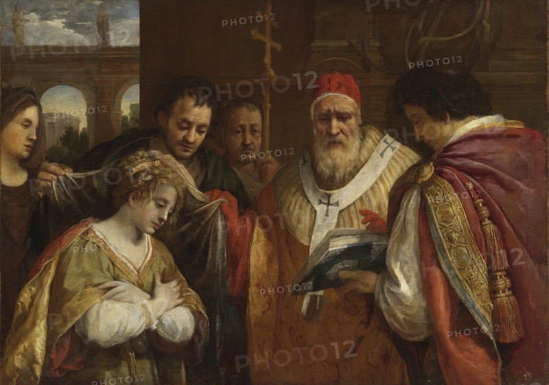 Saint Domitilla Receiving the Veil from Pope Clement I.