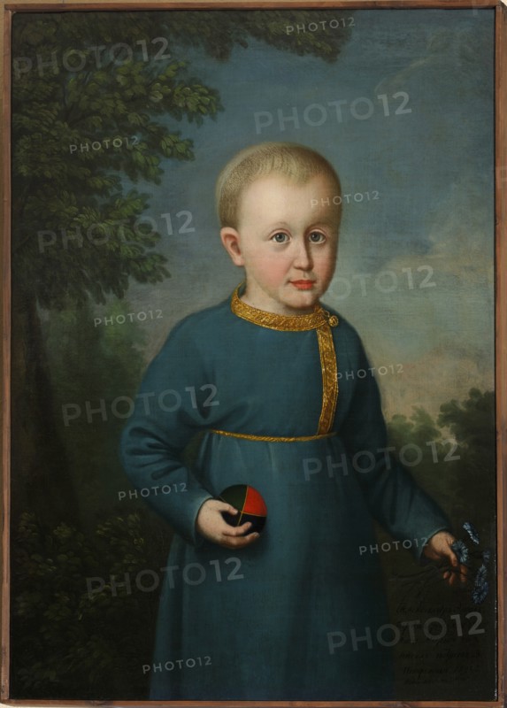 Portrait of Vasily Engelhardt (1814-1868) as child, with Ball.