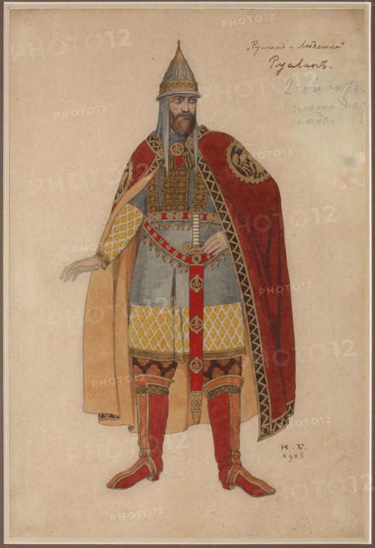 Costume design for the opera Ruslan and Lyudmila by M. Glinka.