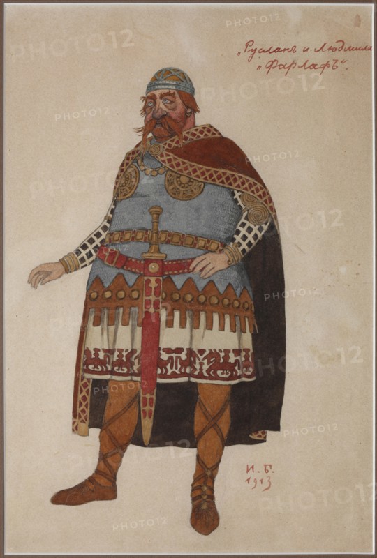 Costume design for the opera Ruslan and Lyudmila by M. Glinka.