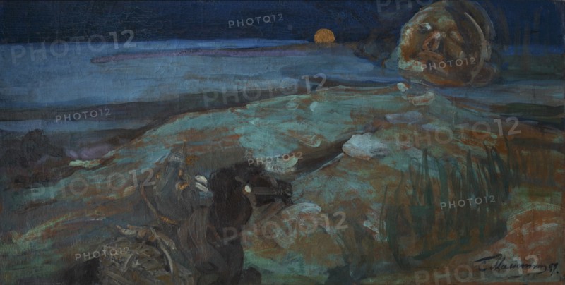 Illustration to the poem Ruslan and Lyudmila by A. Pushkin.