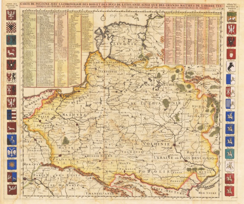 Map of Poland includes portions of Livonia and Grand Duchy of Moscow.