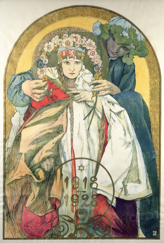 Poster for the 10th Anniversary of the Independence of the Republic of Czechoslovakia.