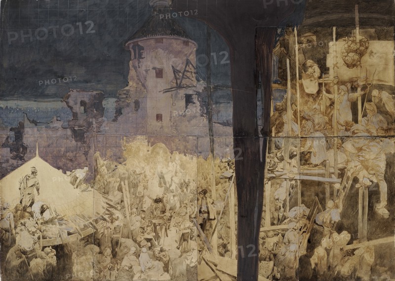 Study for The Slav Epic. The Defense of Sziget by Nicholas Zrinsky.