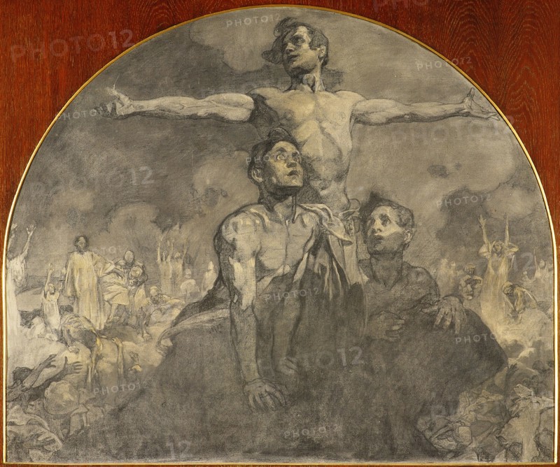 By force towards freedom, with love towards unity! Study for the mural at the Lord Mayor's Hall, Pra