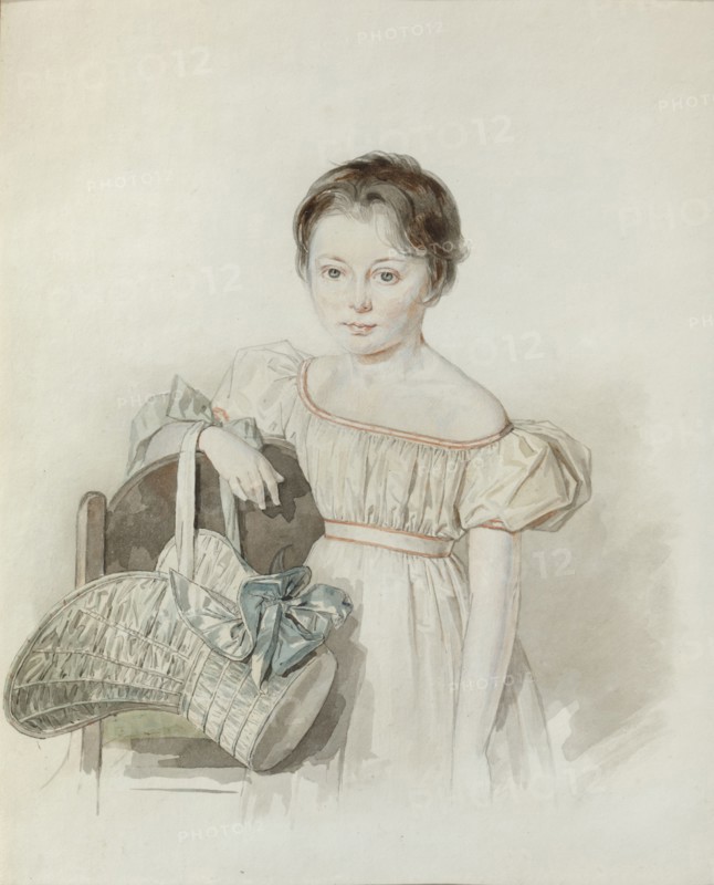 Portrait of a Girl With Hat In Her Hand.