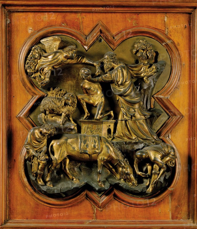 The Sacrifice of Isaac. Panel for doors of the Florence Baptistery.