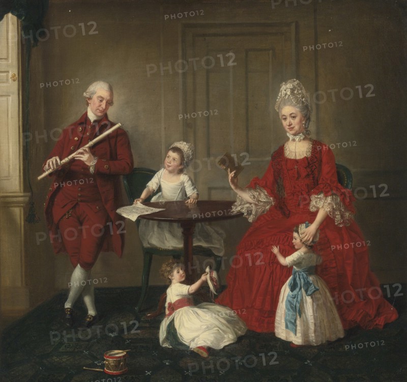 Portrait of Mr. And Mrs. James Blew And Their Three Children In An Elegant Interior.