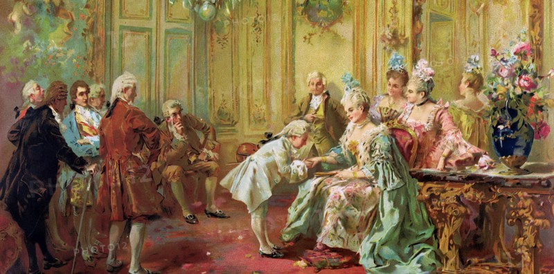 The presentation of the young Mozart to Mme de Pompadour at Versailles in 1763.