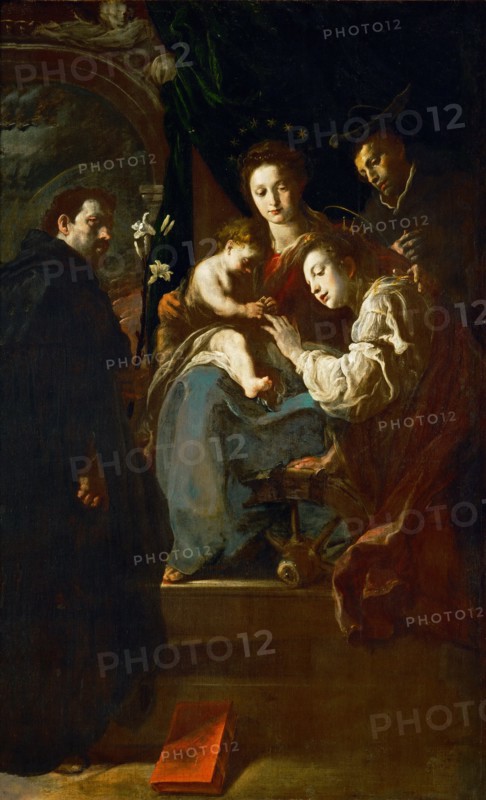 The Mystical Marriage of Saint Catherine with Saints Dominic and Peter Martyr.