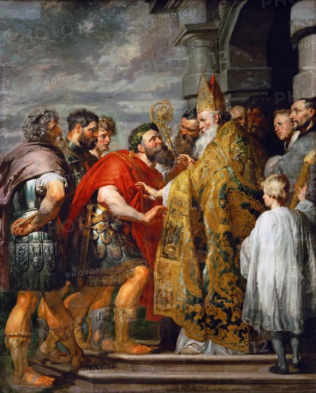 Saint Ambrose and Emperor Theodosius I.