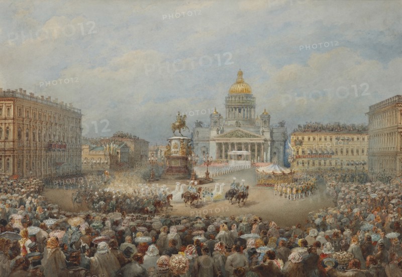 Opening ceremony of the Monument to Nicholas I on the Mariinsky Square.