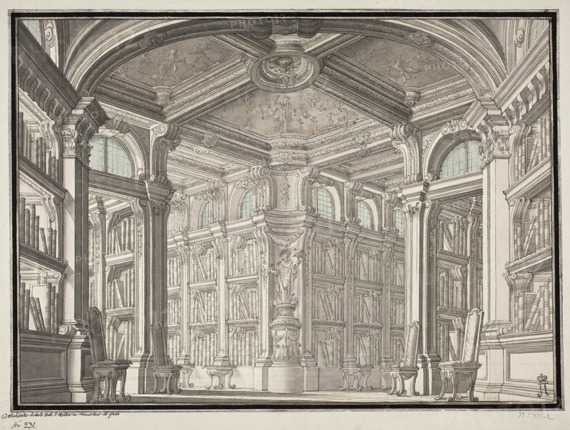 Design for the interior decoration of a Library, Mid of the 18th cen..