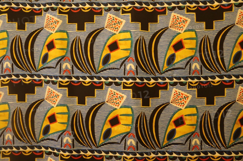 Textile design with American Indian motifs, ca 1923.
