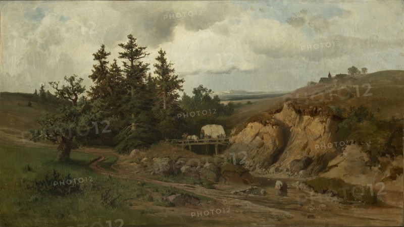 Landscape with a Wooden Bridge, 1858.