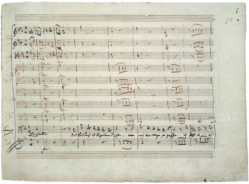 The autograph manuscript: The Magic Flute. Act I aria This portrait is enchantingly beautiful...,