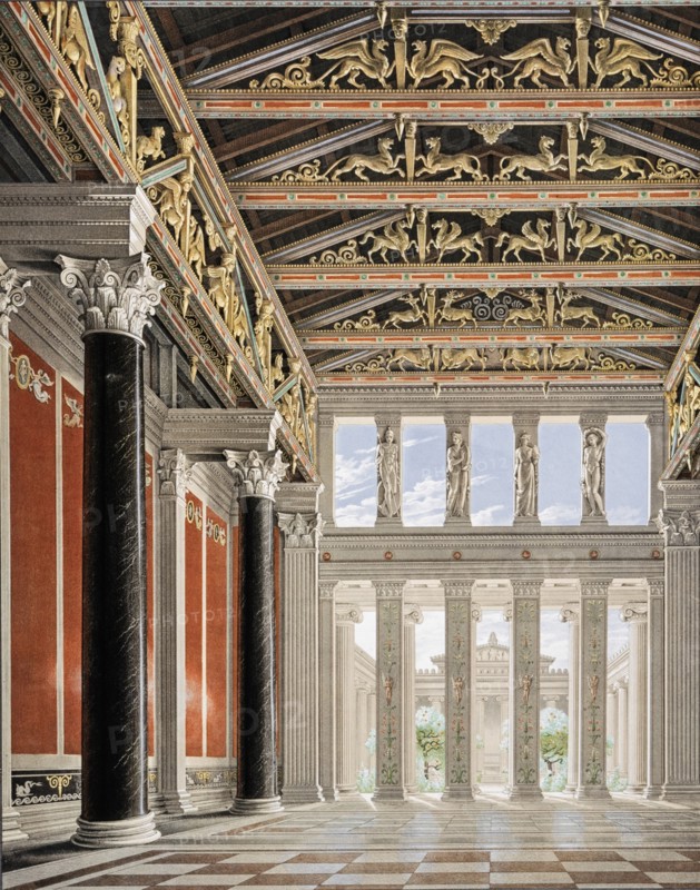 The Orianda Palace in the Crimea. Interior Perspective of the Great Hall, 1846.