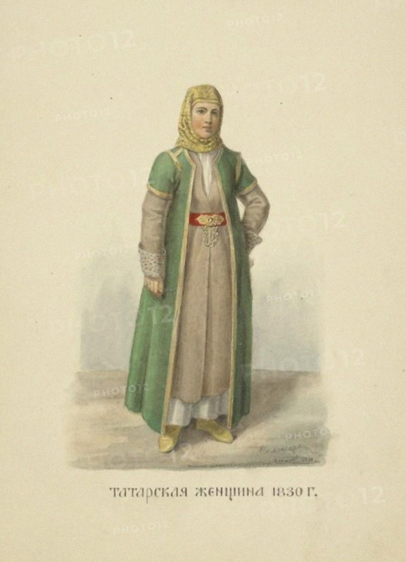 Kazan Tatar Woman of 1830 (From the series Clothing of the Russian state), 1869.