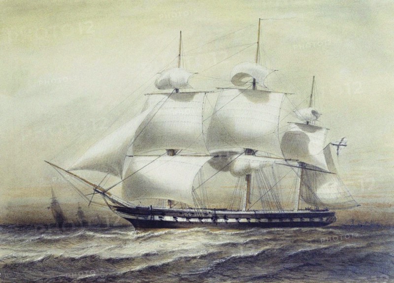 Frigate Pallada, 1847.