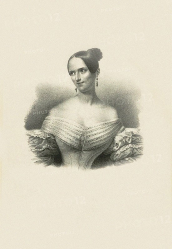Portrait of the opera soprano Sophie Löwe (1812-1866), c. 1840.