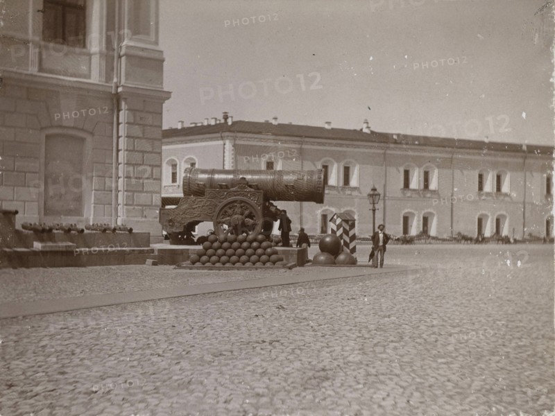 The Tsar Cannon at the Moscow Kremlin, 1898.