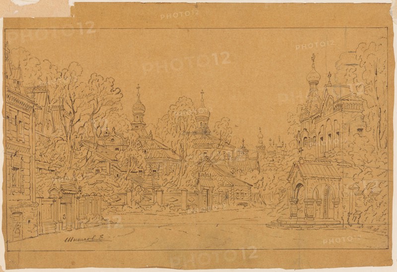 Stage design for the opera The Oprichnik (The Guardsman) by Pyotr Tchaikovsky, 1874.