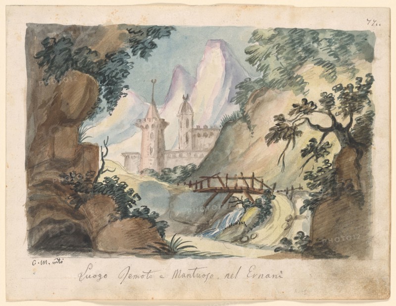 Set design for the Opera Ernani by Giuseppe Verdi.