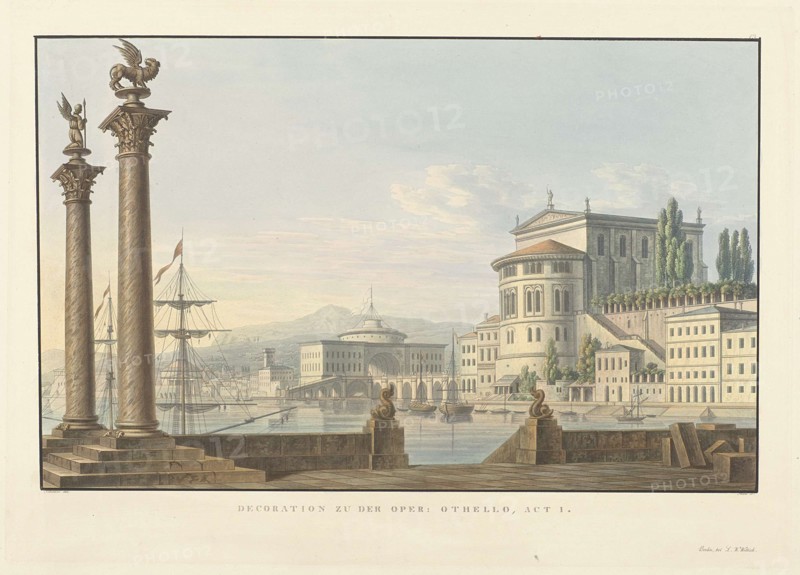 Set design for the Opera Otello by Gioachino Rossini, 1824.