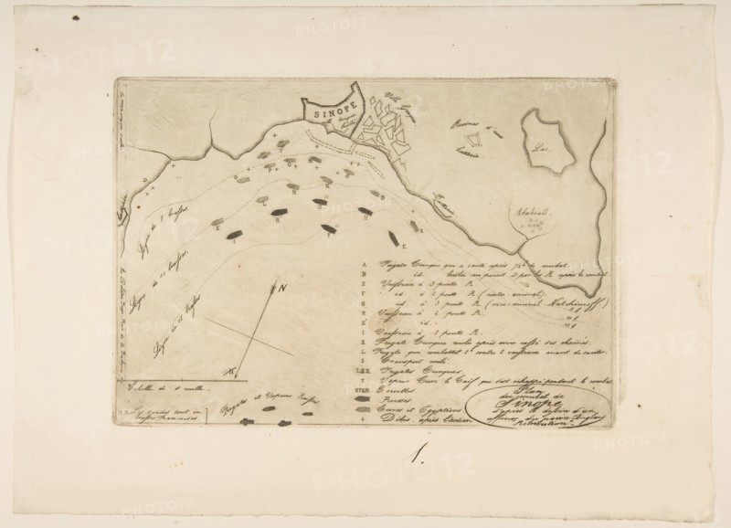 Plan of the Battle of Sinope, 1853.