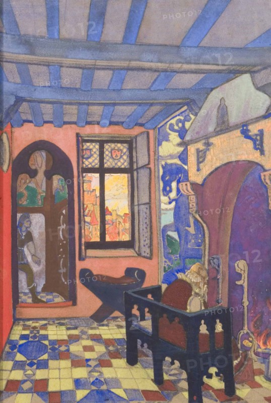 Stage design for the the theatre play Princess Maleine by M. Maeterlinck, 1913.