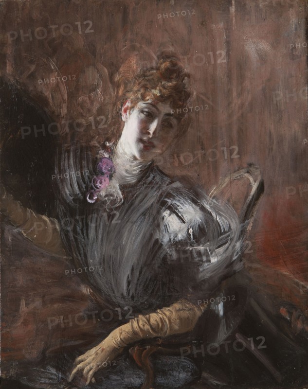 Young Woman, seated, wearing gloves, ca 1897.