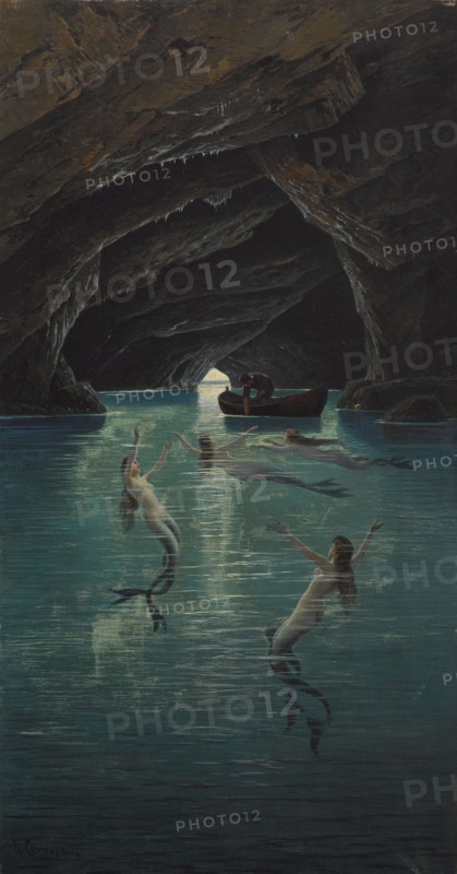 Fisherman and Mermaids in the blue Grotto on Capri.