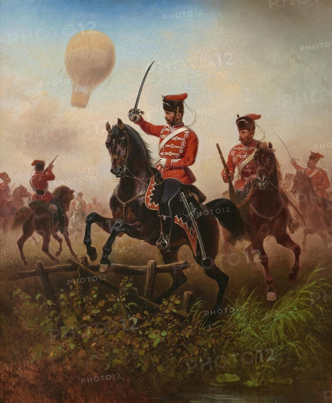 Prussian Cuirassiers and Hussars in the Franco-German War, 1871.
