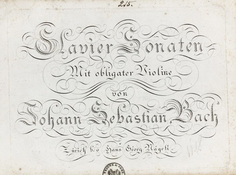 Title page of the six sonatas for violin and obbligato harpsichord, Between 1800 and 1805.