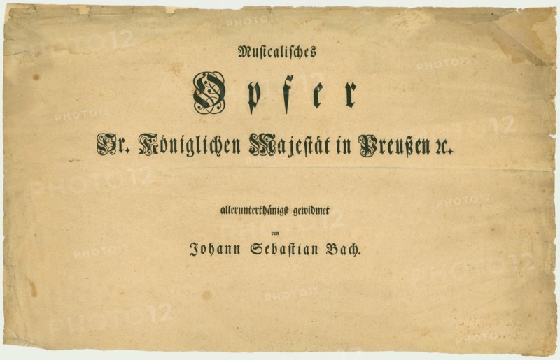 Title page of the first edition of The Musical Offering by Johann Sebastian Bach, 1747.