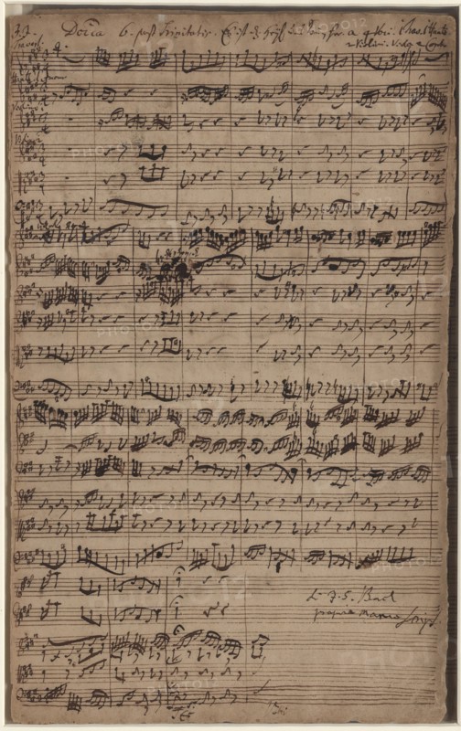 Autograph manuscript of the Cantata Es ist das Heil uns kommen her (BWV 9), 1731.
