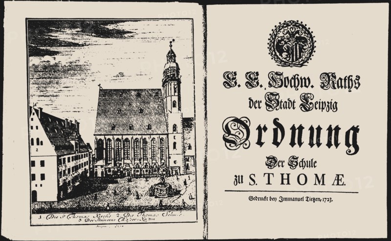 St. Thomas Church and St. Thomas School in Leipzig, 1723.